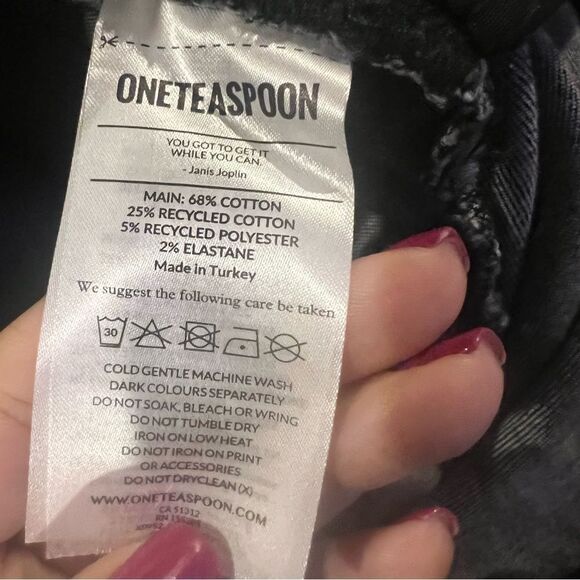 One Teaspoon Freebirds Low Waist Stretch Skinny Denim Jeans - Black sz 36 NWT - Picture 7 of 16